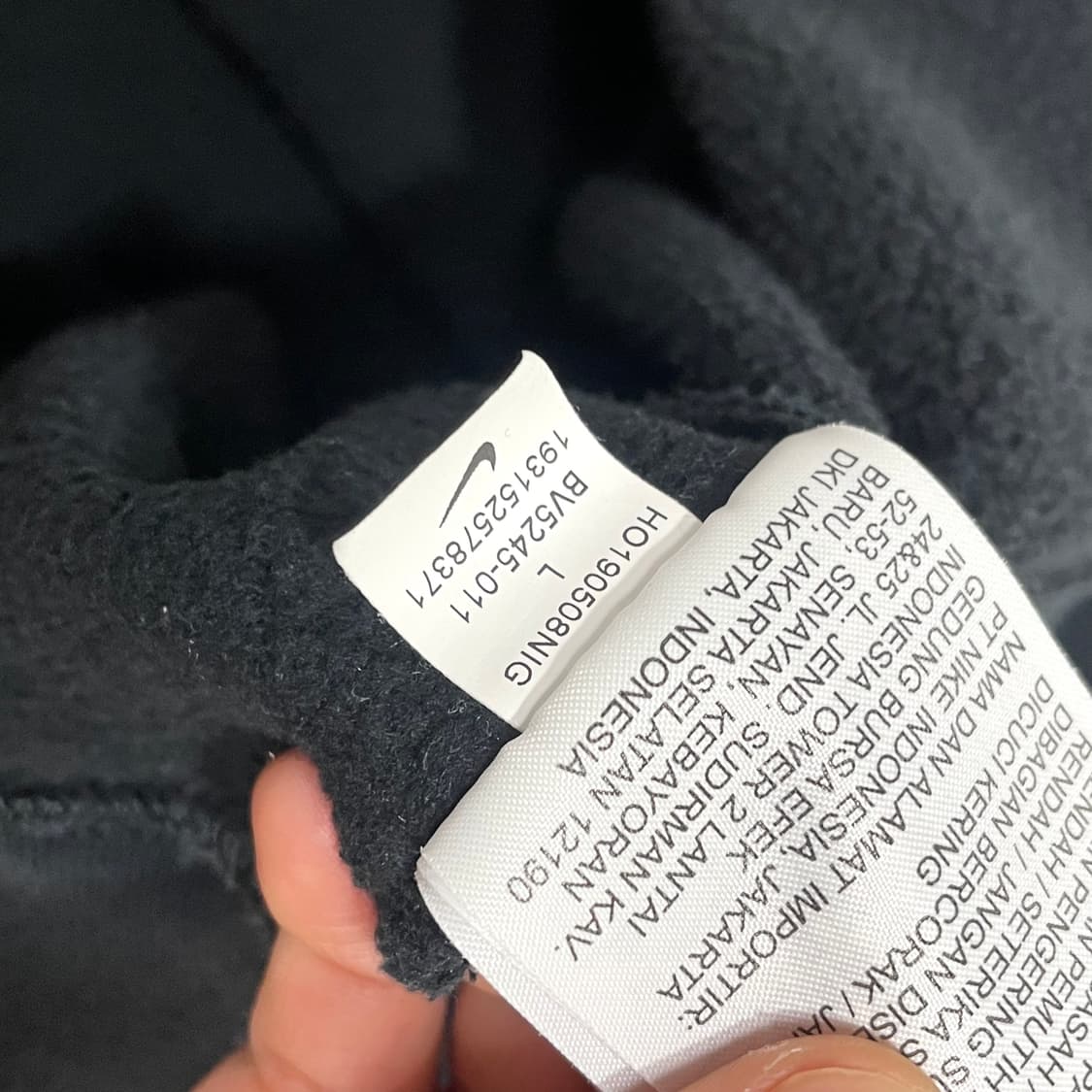 나이키 스우시로고 검흰 기모 맨투맨 남성L 상품이미지5