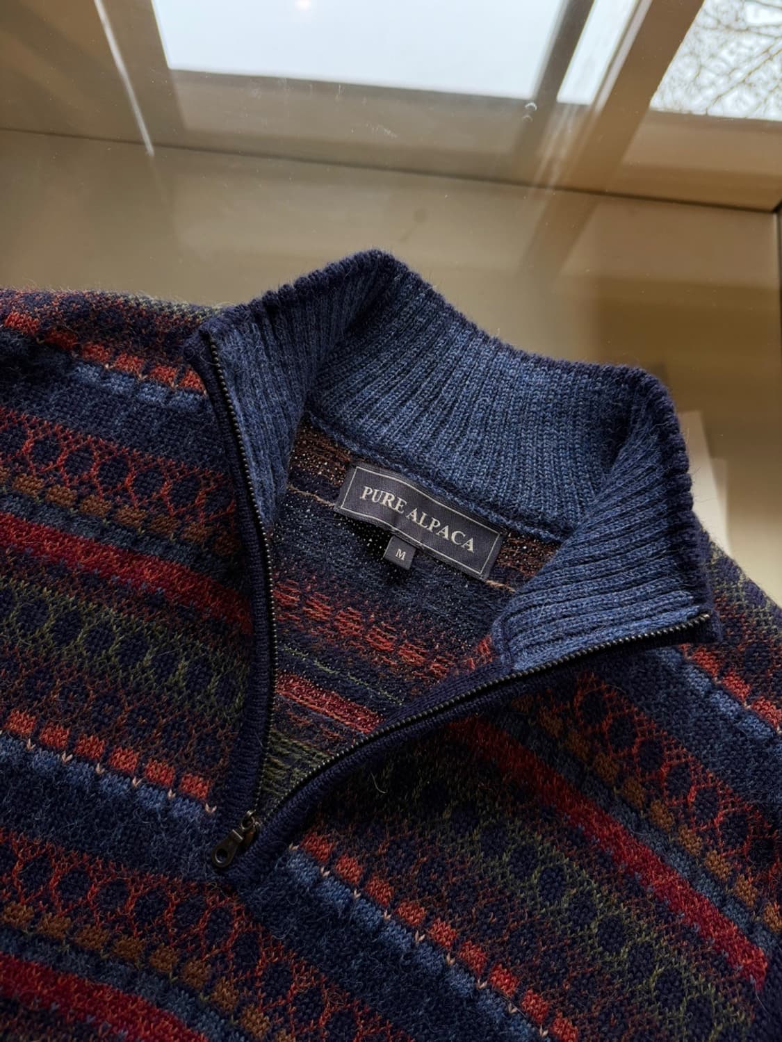 알파카111 짚업 니트 100~105 상품이미지8