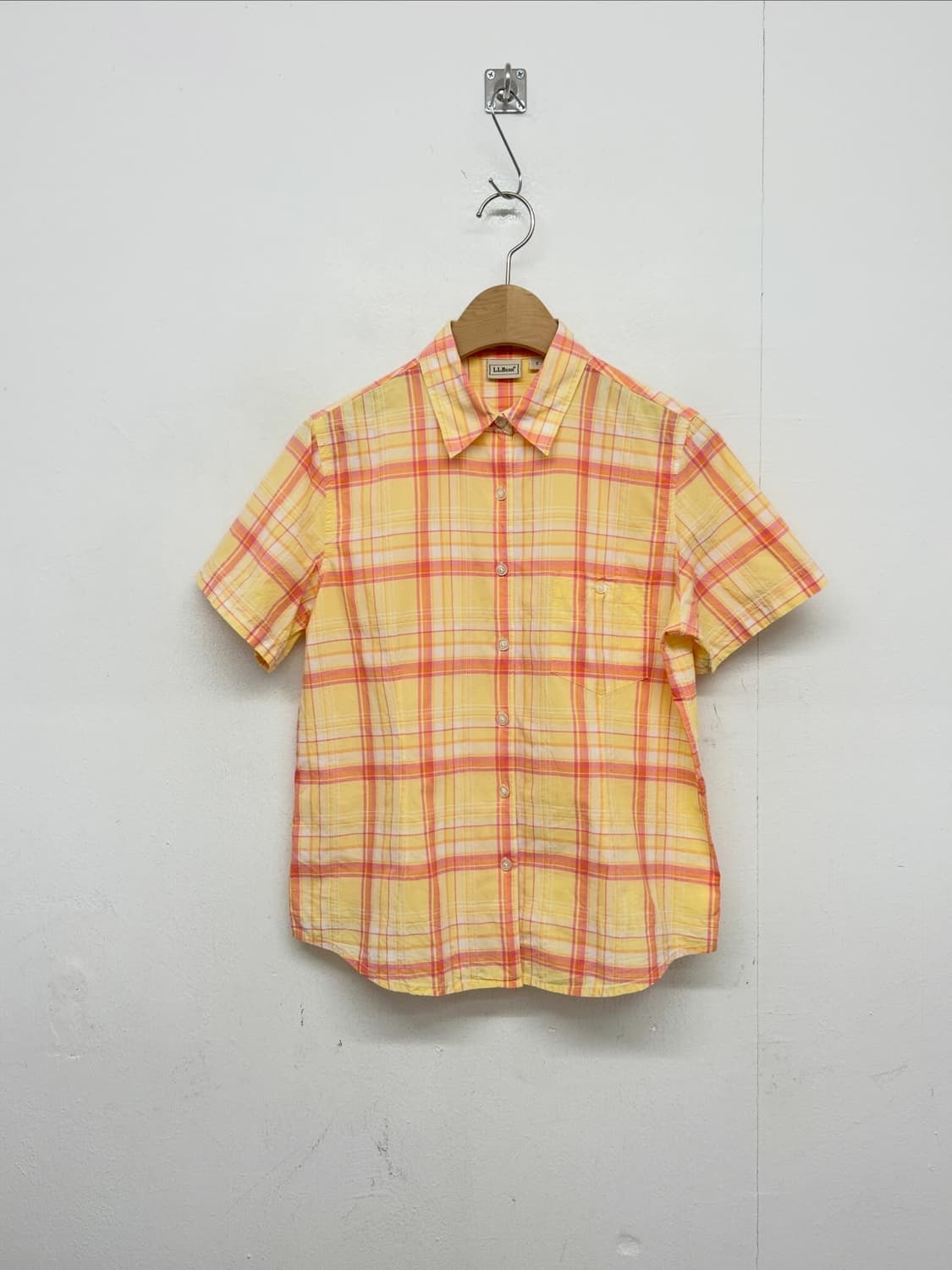 L.L.Bean 엘엘빈 옐로우 체크 반팔 셔츠 상품이미지1