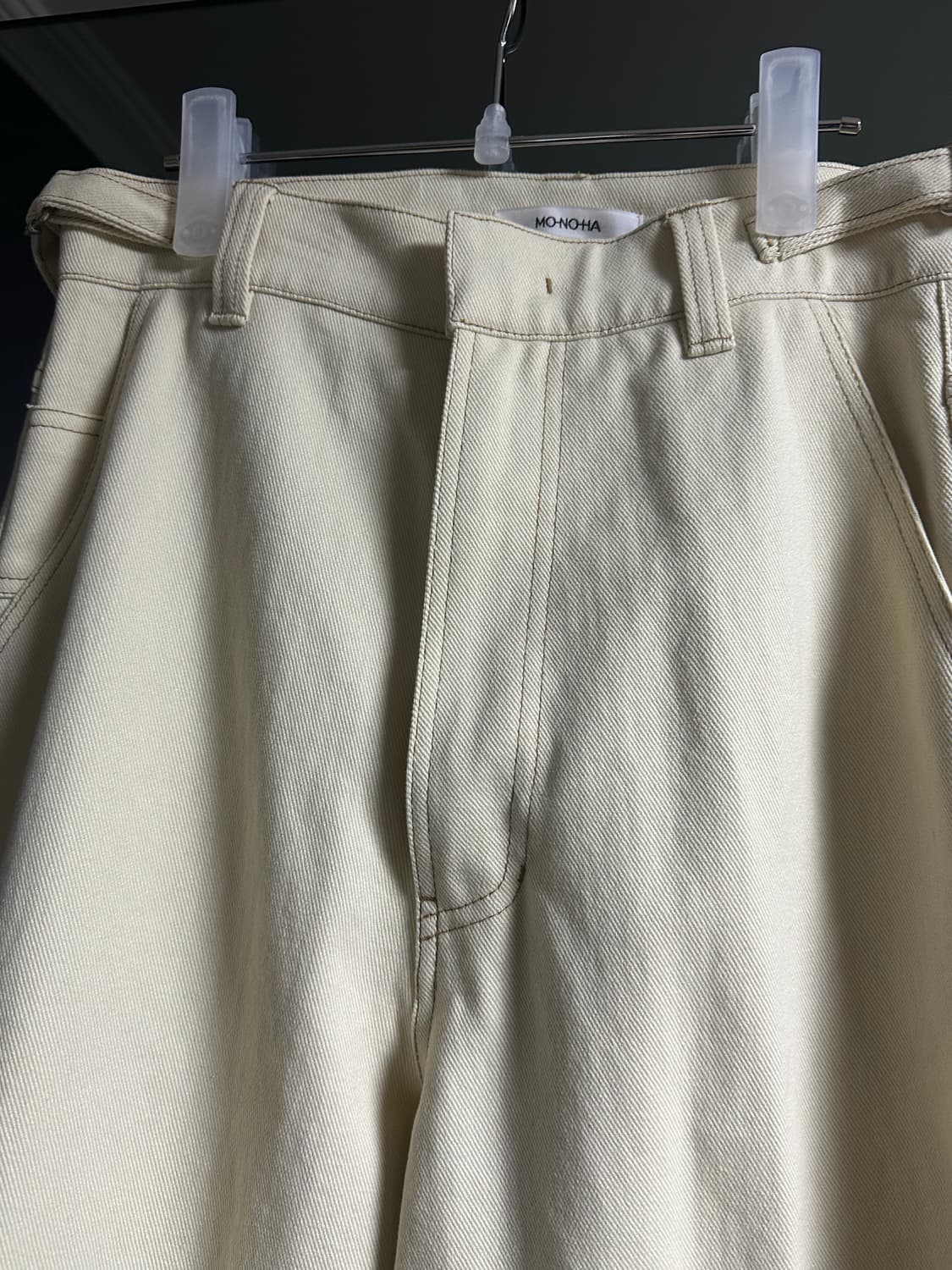 모노하 코튼커브팬츠 아이보리색상 상품이미지3