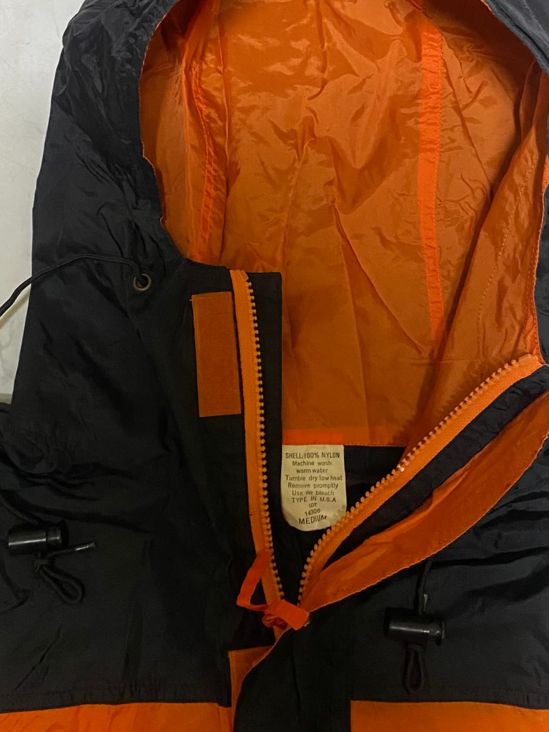 오렌지/블랙 아노락 바람막이 후드 자켓 100~105 상품이미지3