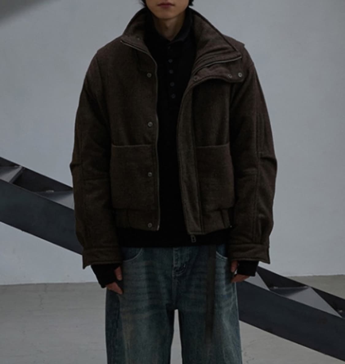 후브스 울 패디드 해링턴 자켓 상품이미지3