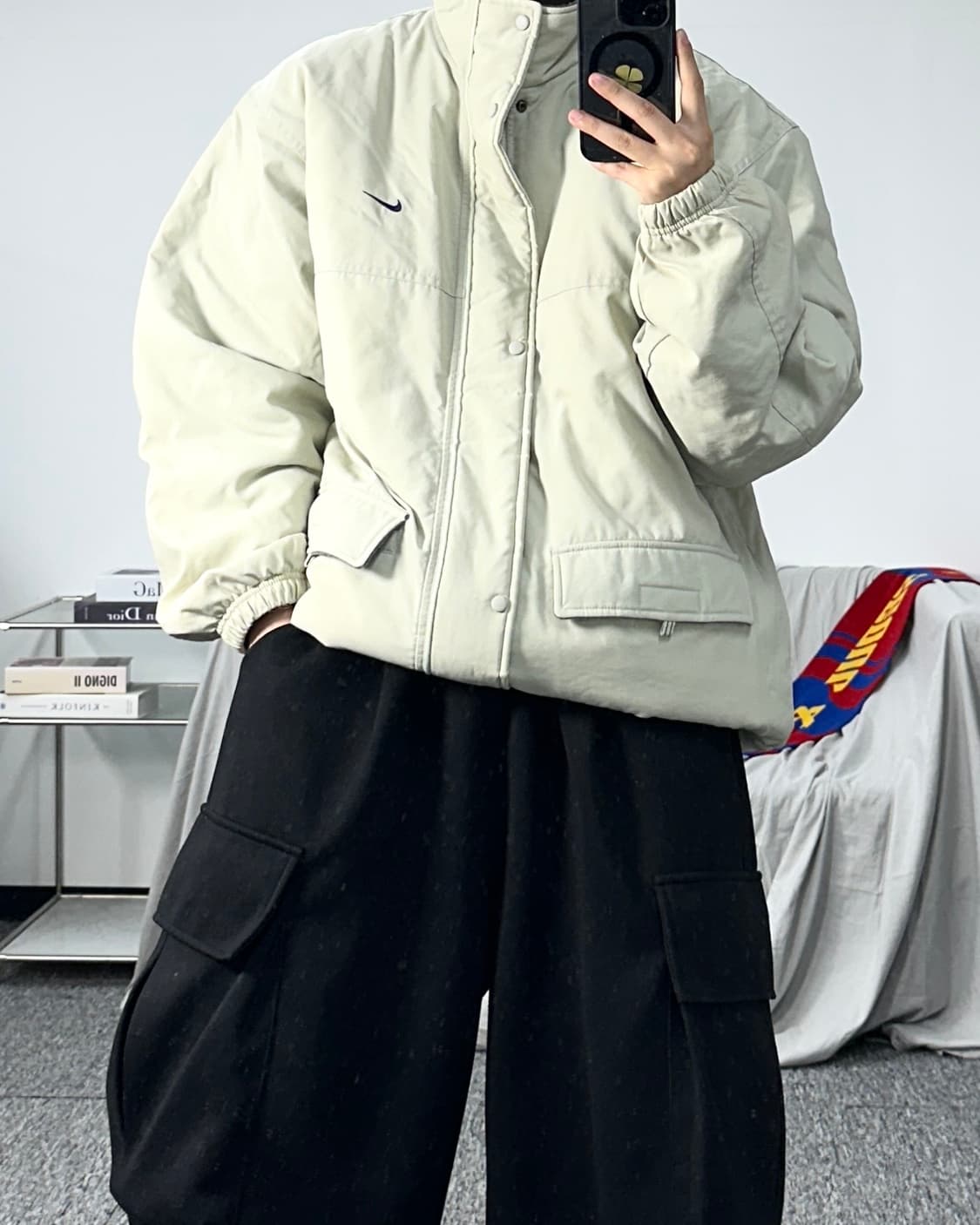 나이키 90s 올드스쿨 베이지 점퍼 XL 상품이미지3