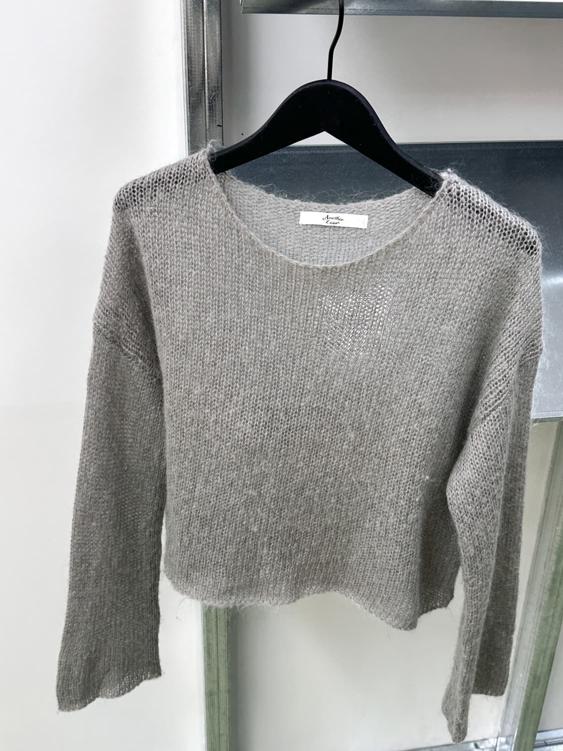 gray wool crop knit 상품이미지2