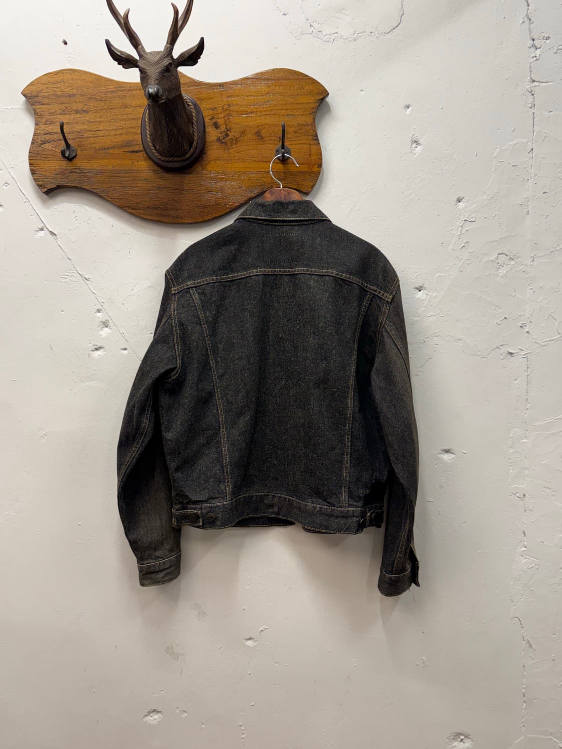 M) EDWIN Classic Black Denim Trucker Jac 상품이미지4