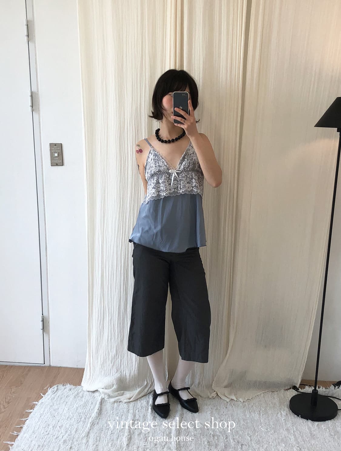 vintage charcoal half capri pants 상품이미지4