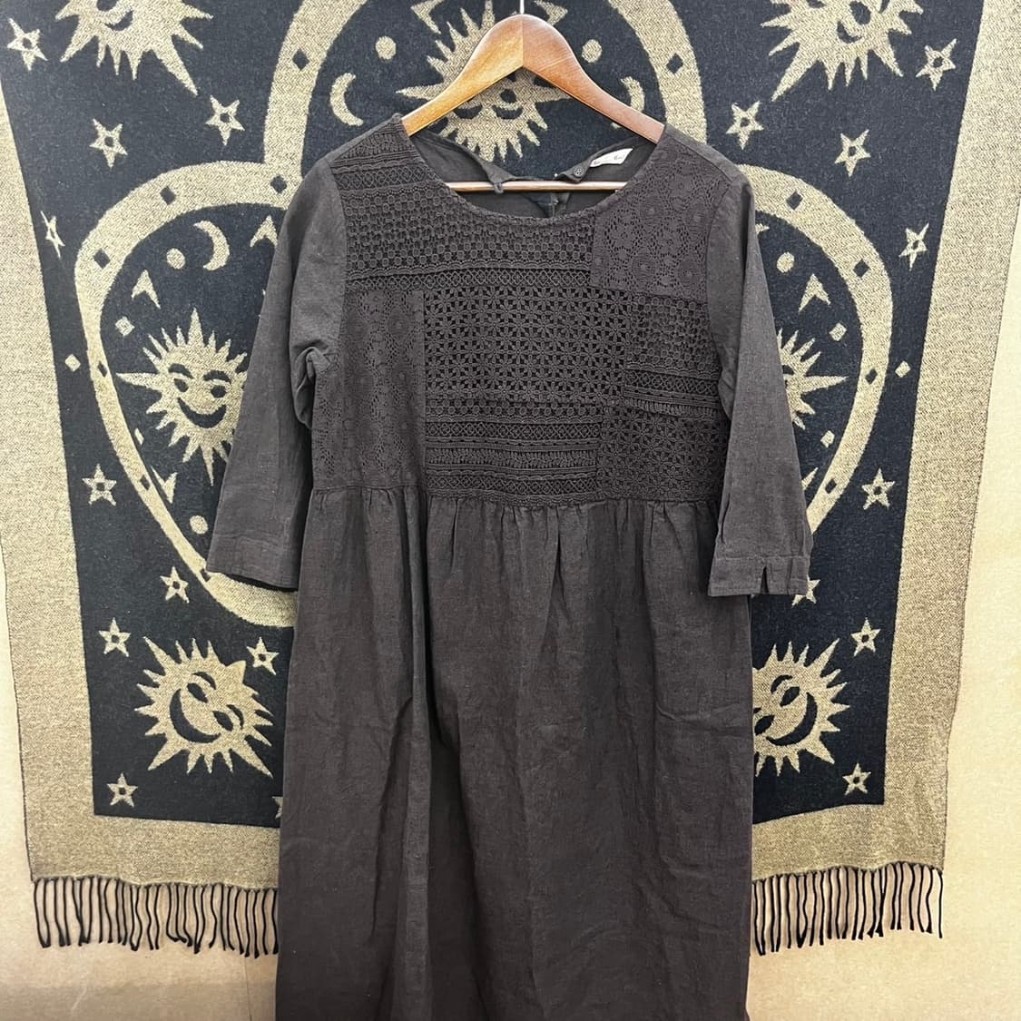 빈티지 코지 잔꽃 뜨개 아방핏 셔링 베이비돌 롱원피스 K0068 상품이미지3