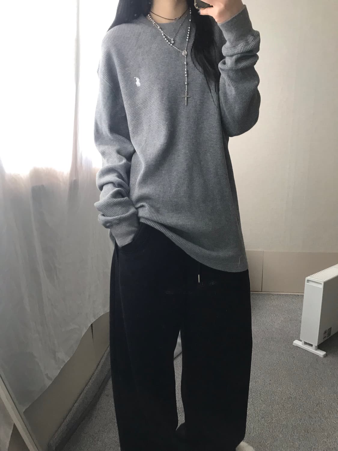 폴로 그레이 와플 롱슬리브 상품이미지6