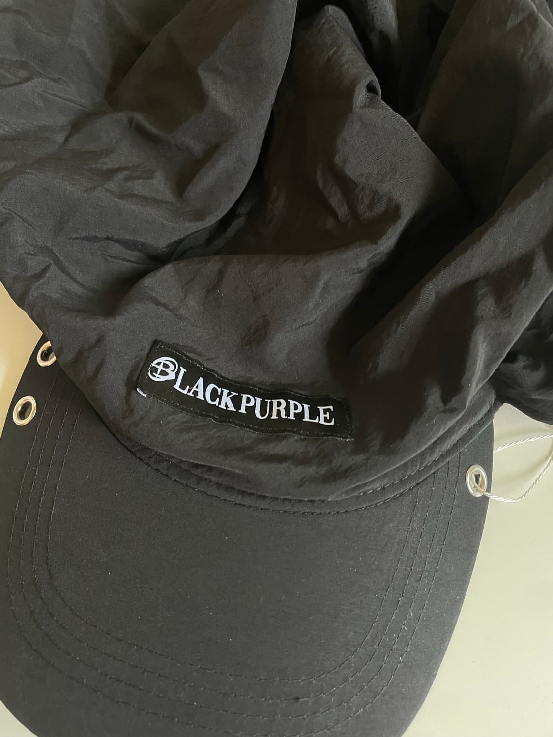 (🩷새상품) 블랙퍼플 후드 반다나 캡 상품이미지4