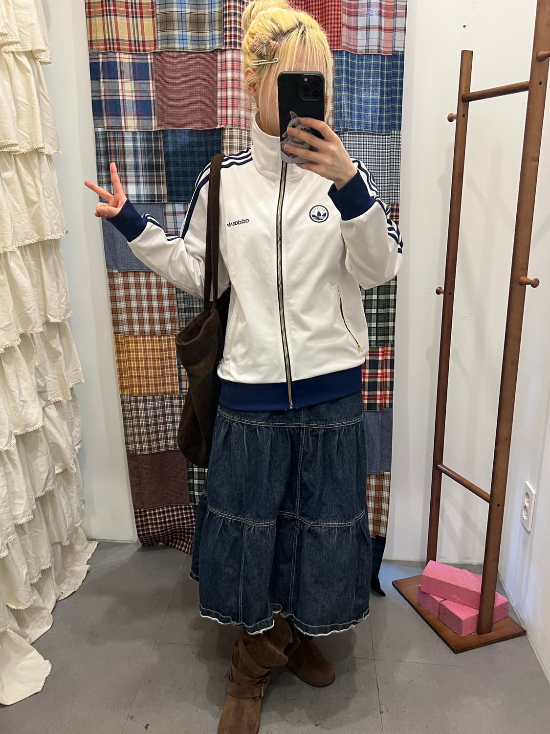 아디다스 화이트 블루 져지 상품이미지4