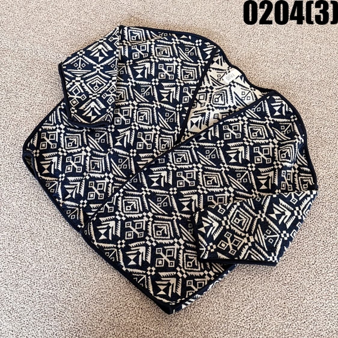 [실측확인] 빈티지 남녀공용 패턴 누빔 가디건 자켓 0204(3) 상품이미지1