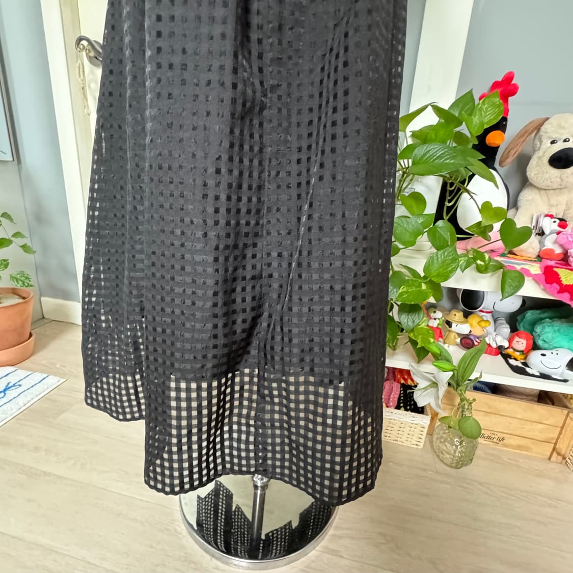 블랙 쉬폰 롱스커트 넘 예뻐요 상품이미지5