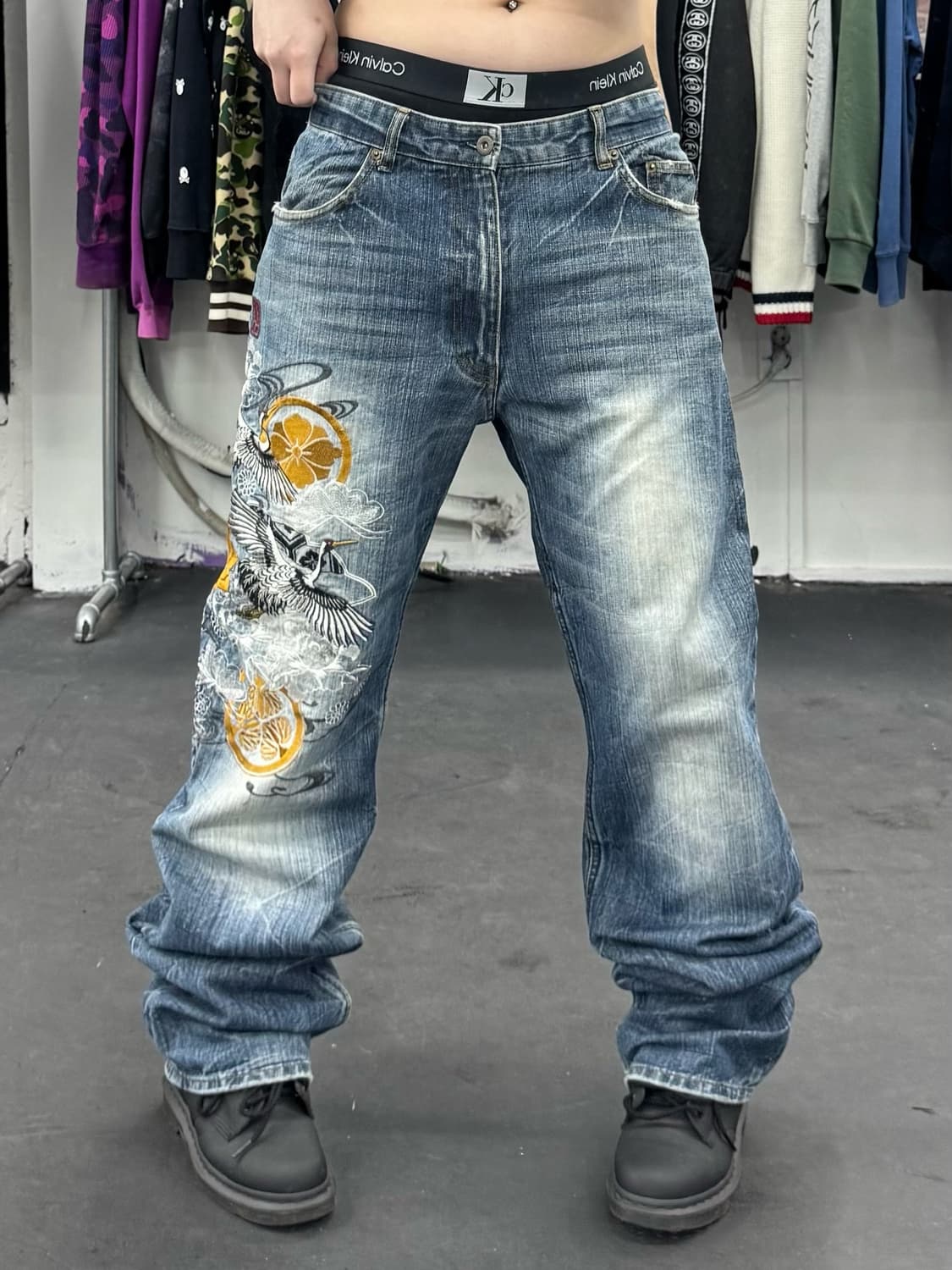 카라쿠리 타마시 오리엔탈 데님팬츠 상품이미지1