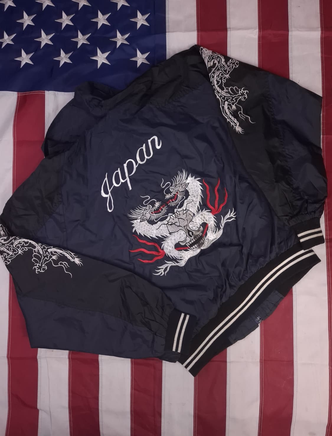 JPN 빈티지 드래곤 자수 바람막이 자켓 상품이미지1