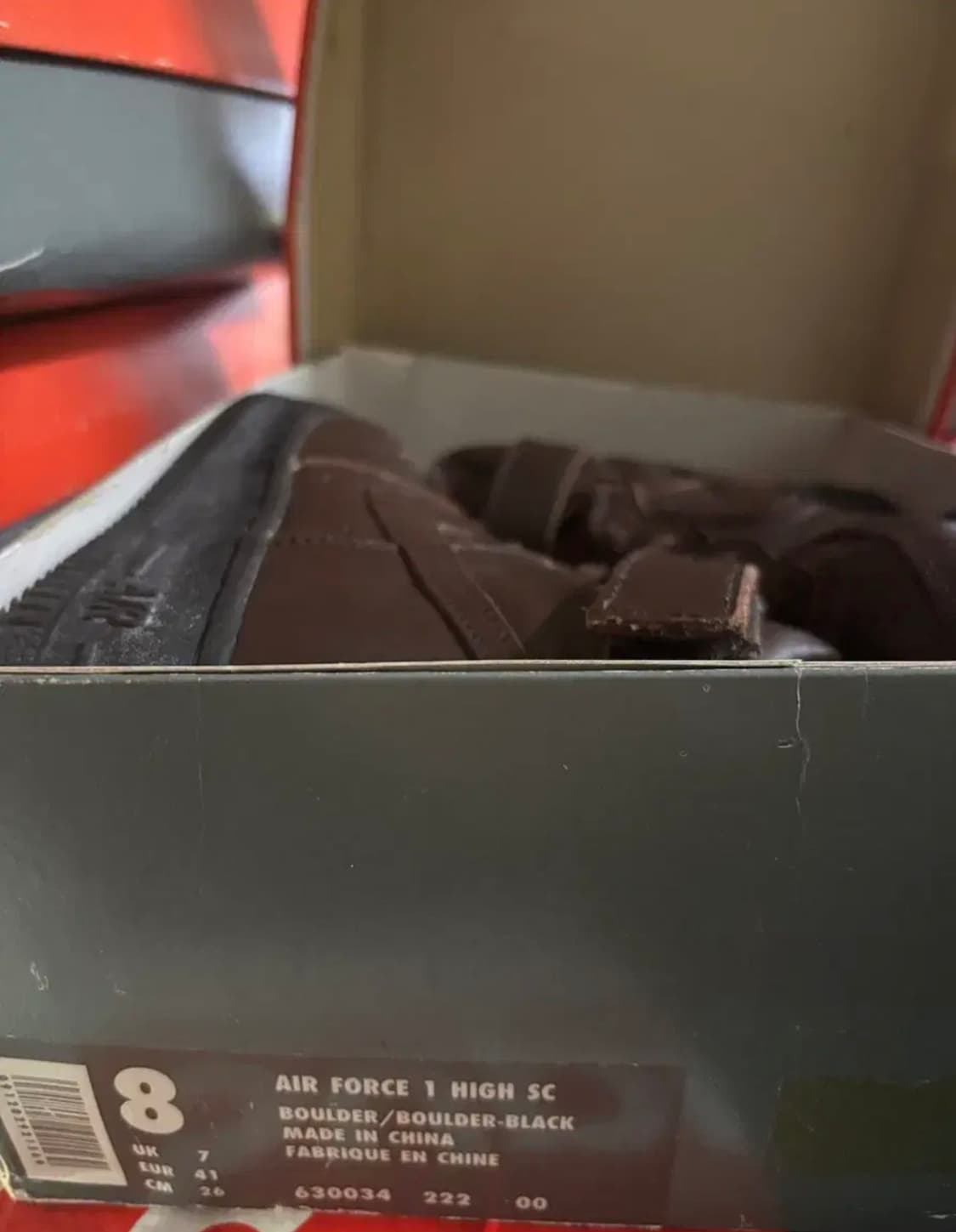 93년 나이키 에어포스1 하이 갈검창 260 박스 상품이미지5