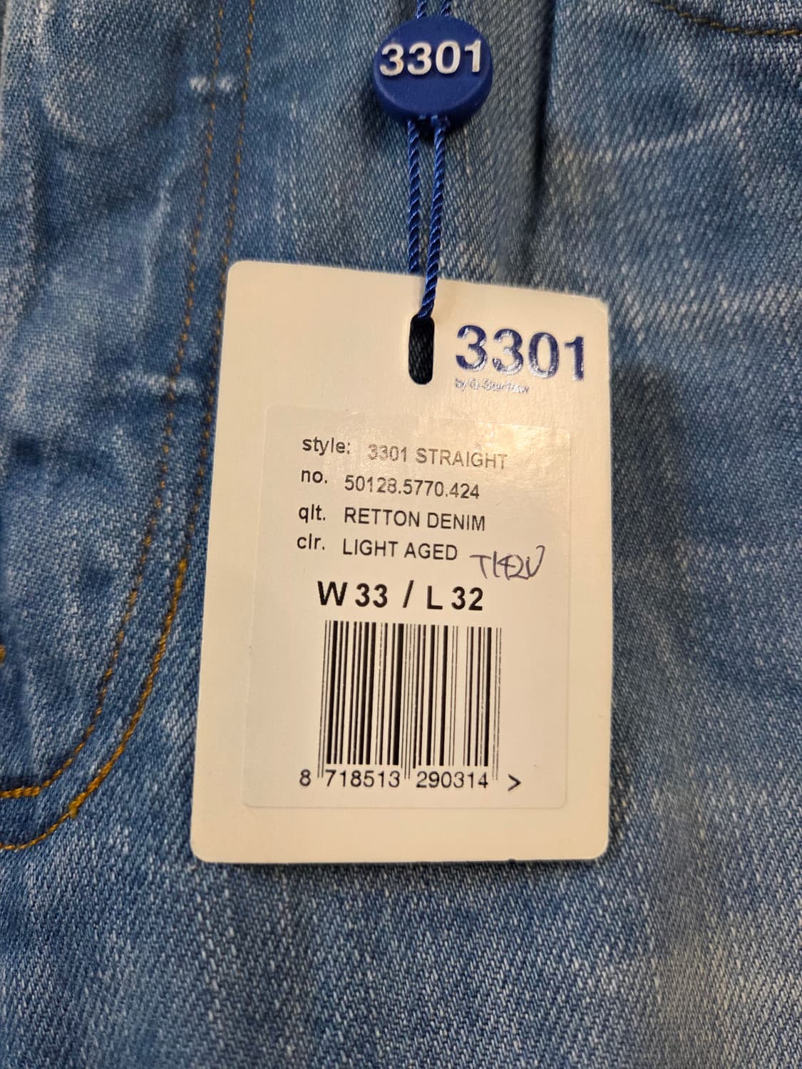 G-Star Raw 3301 데님 워싱진(W33/L32) 상품이미지9