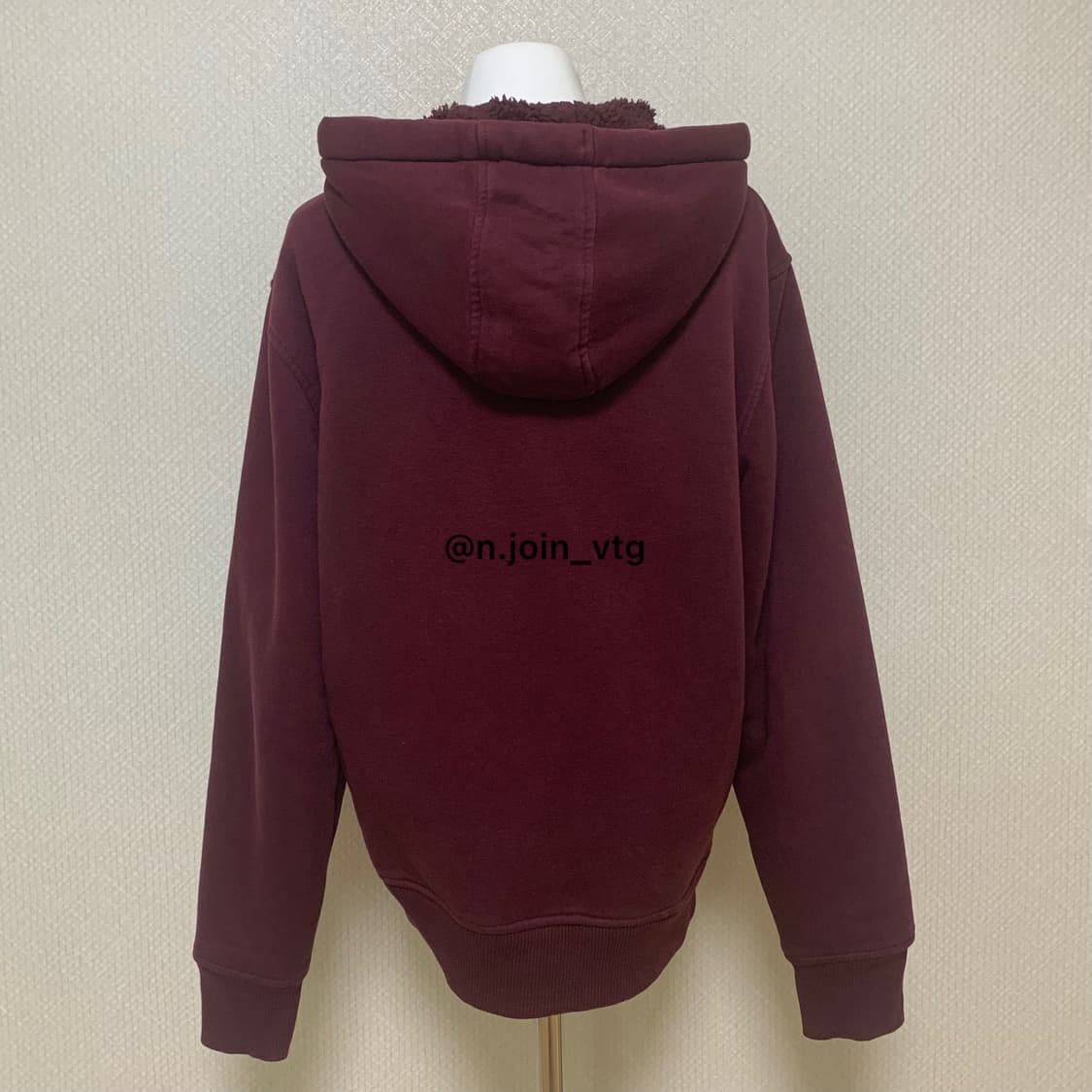 갭 버건디 양털 후드집업 상품이미지3