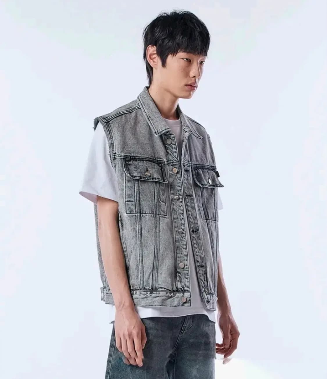 PLG 프라임 데님 베스트(M) 회색 베스트 회색 조끼 상품이미지1