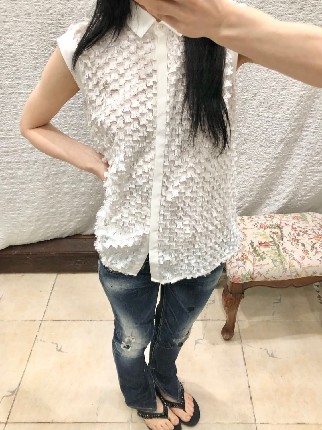 Snow Petal Sleeveless Shirt 상품이미지5