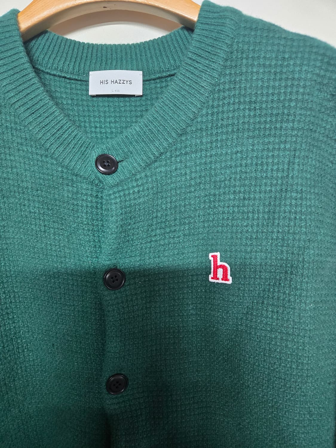 HIS HAZZYS 히스 헤지스  남성 가디건 L 그린 상품이미지3
