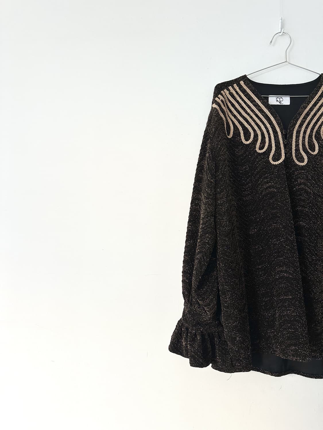 Gold glittery flar blouse & ops 상품이미지2