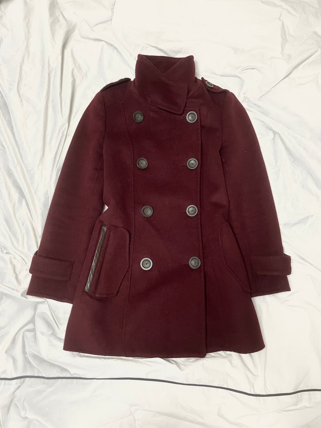 빈티지 모리걸 하구미 버건디 숏코트 상품이미지1