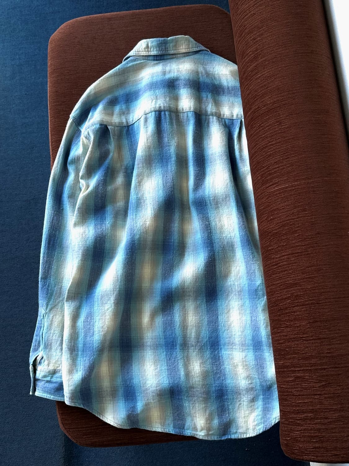 Cotton woven nel check wide shirt 상품이미지10