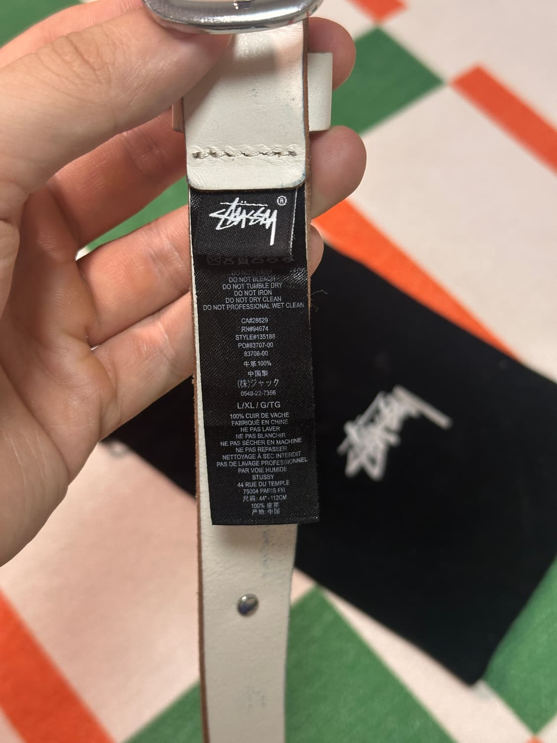 [L/XL]스투시 스터드 벨트 본컬러 화이트 Stussy SS Link 상품이미지3