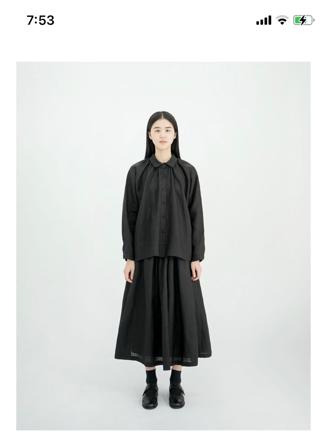 유노이아 mone 스커트 (린넨•블랙•s) 상품이미지1