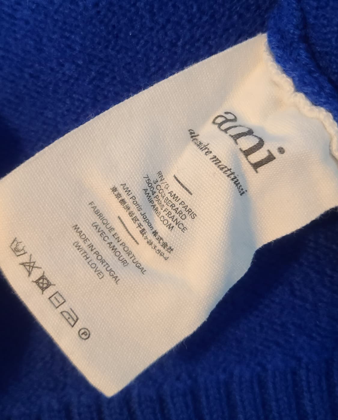 [M] 아미 인타르시아 가디건 로얄 블루 상품이미지5