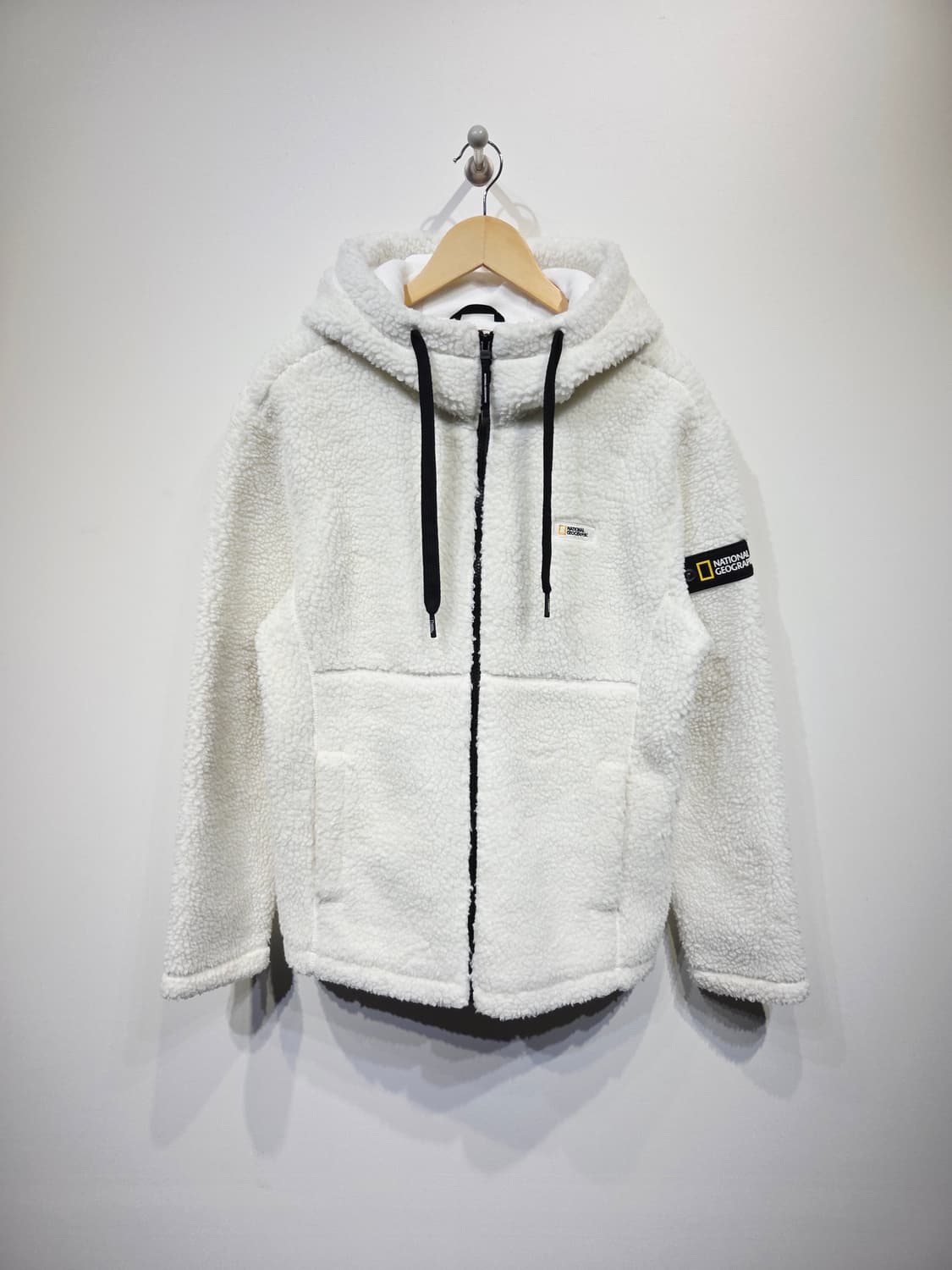 내셔널지오그래픽 플리스 후드 집업 아이보리 상품이미지2