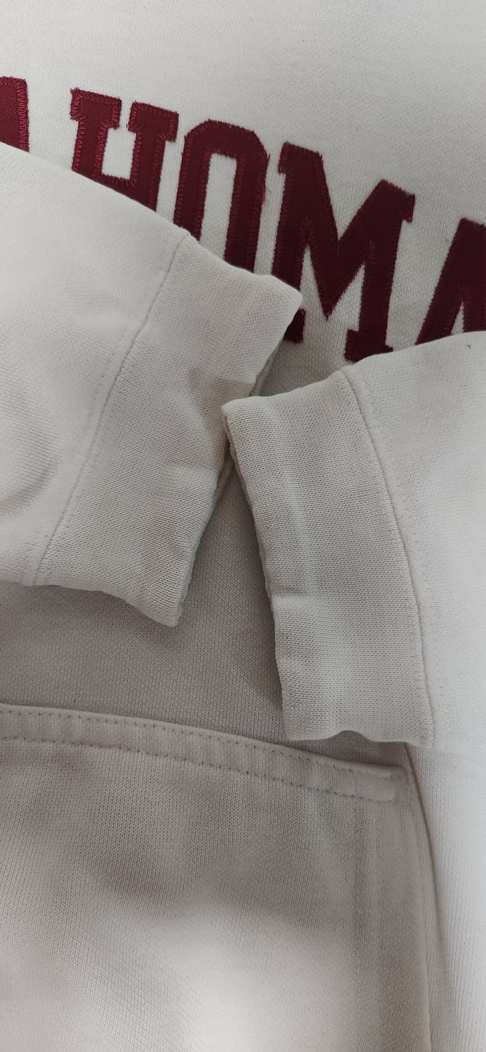 나이키 오클라호마 00s 화이트x버건디 오버핏 올드스쿨 후드티 상품이미지6