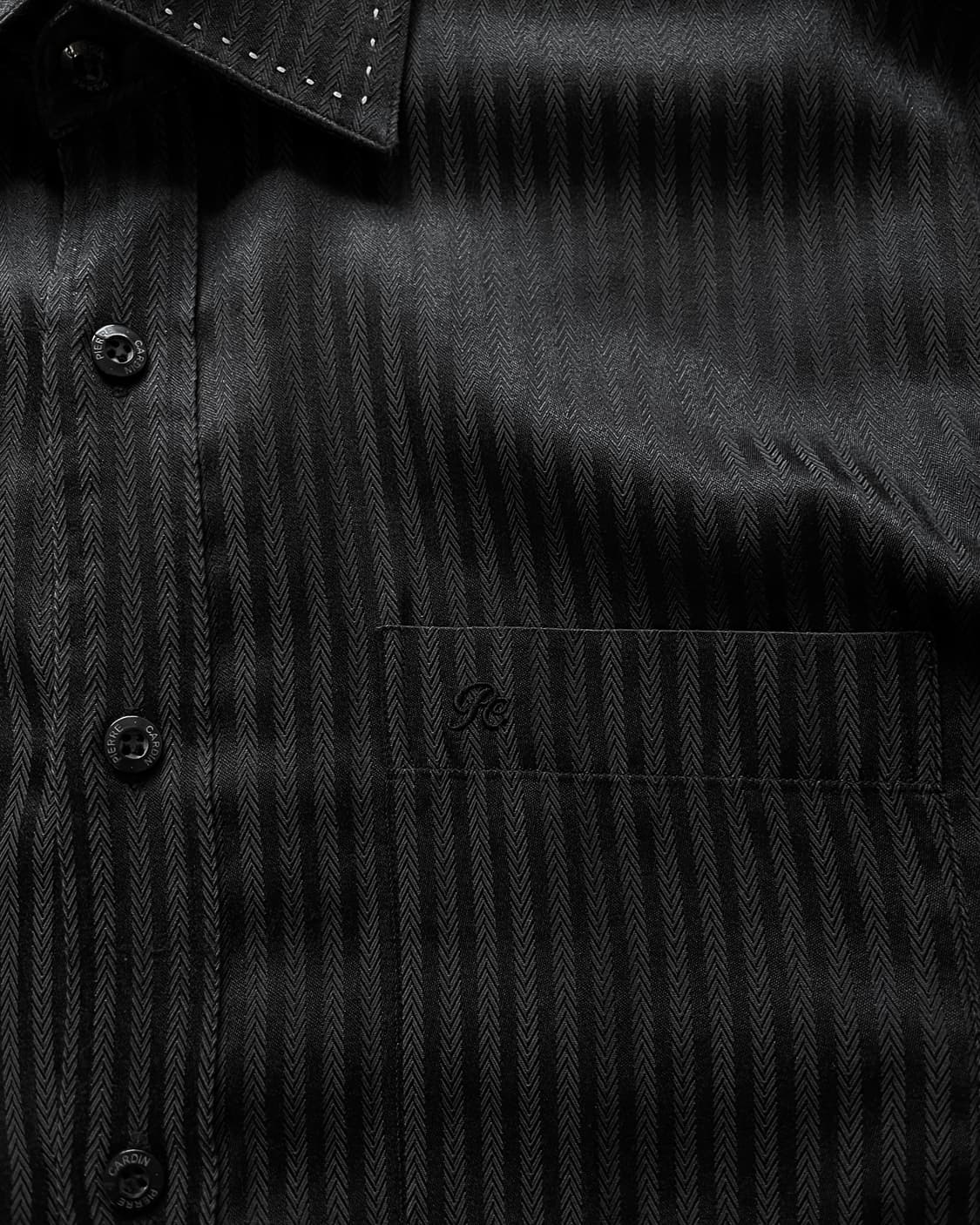 80-90s Pierre Cardin Black Stripe Shirt 상품이미지7