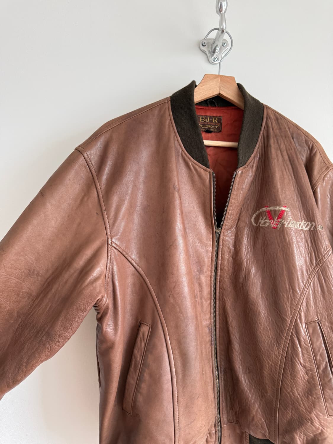 Pre owned 레더 스타디움 자켓 상품이미지4