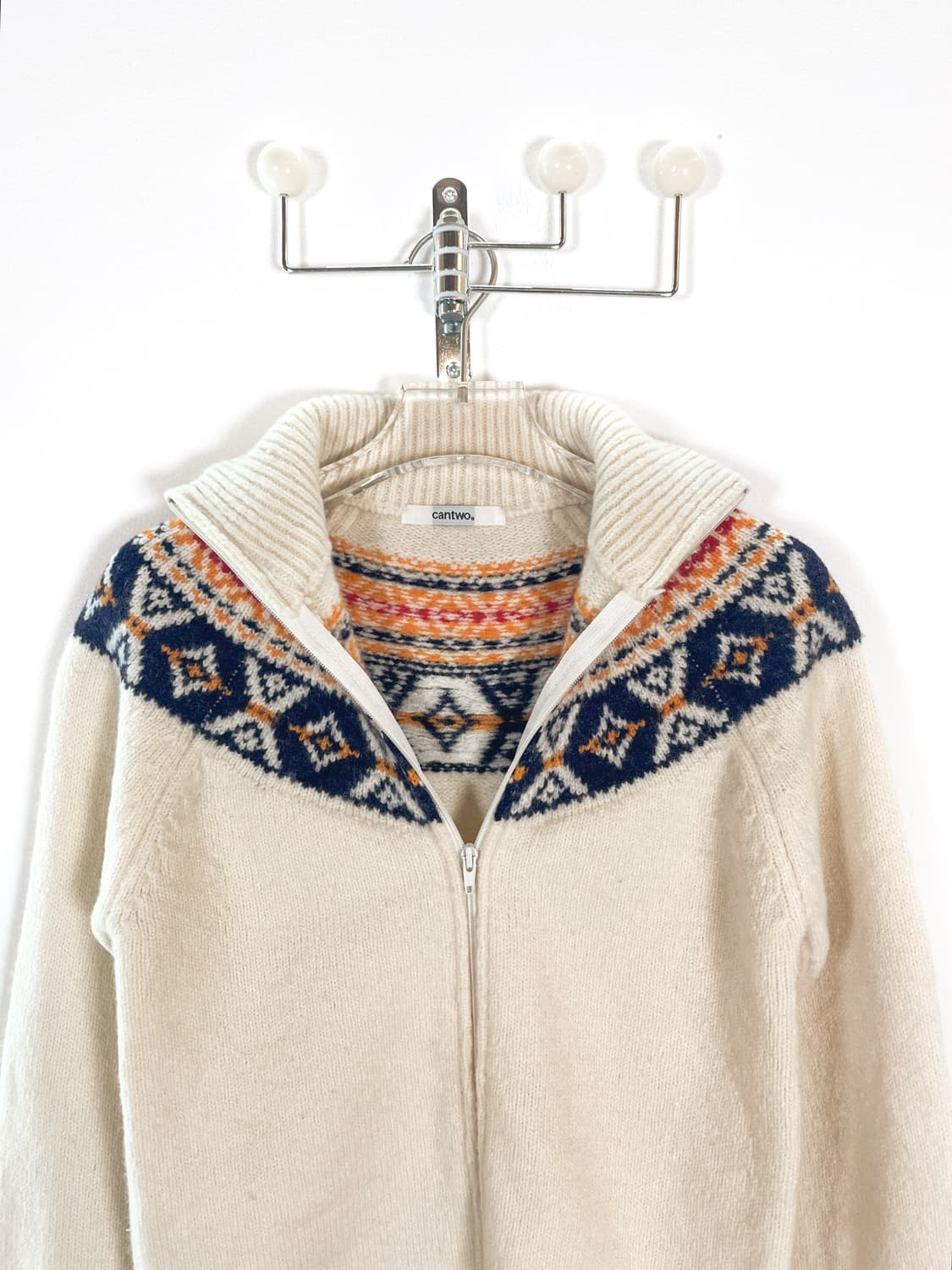 빈티지 노르딕 스웨터 니트 집업 상품이미지4