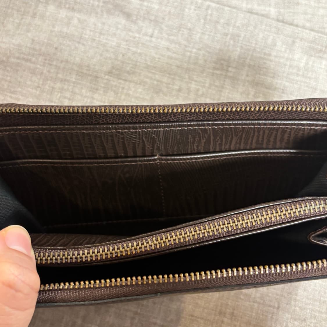 일본구매 고급 다크 브라운 장지갑 남녀공용 상품이미지8