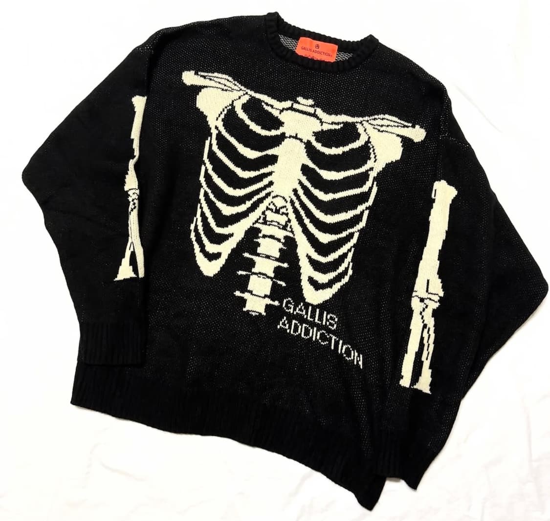 GALLIS ADDICTION - 스켈레톤 본 니트 상품이미지1