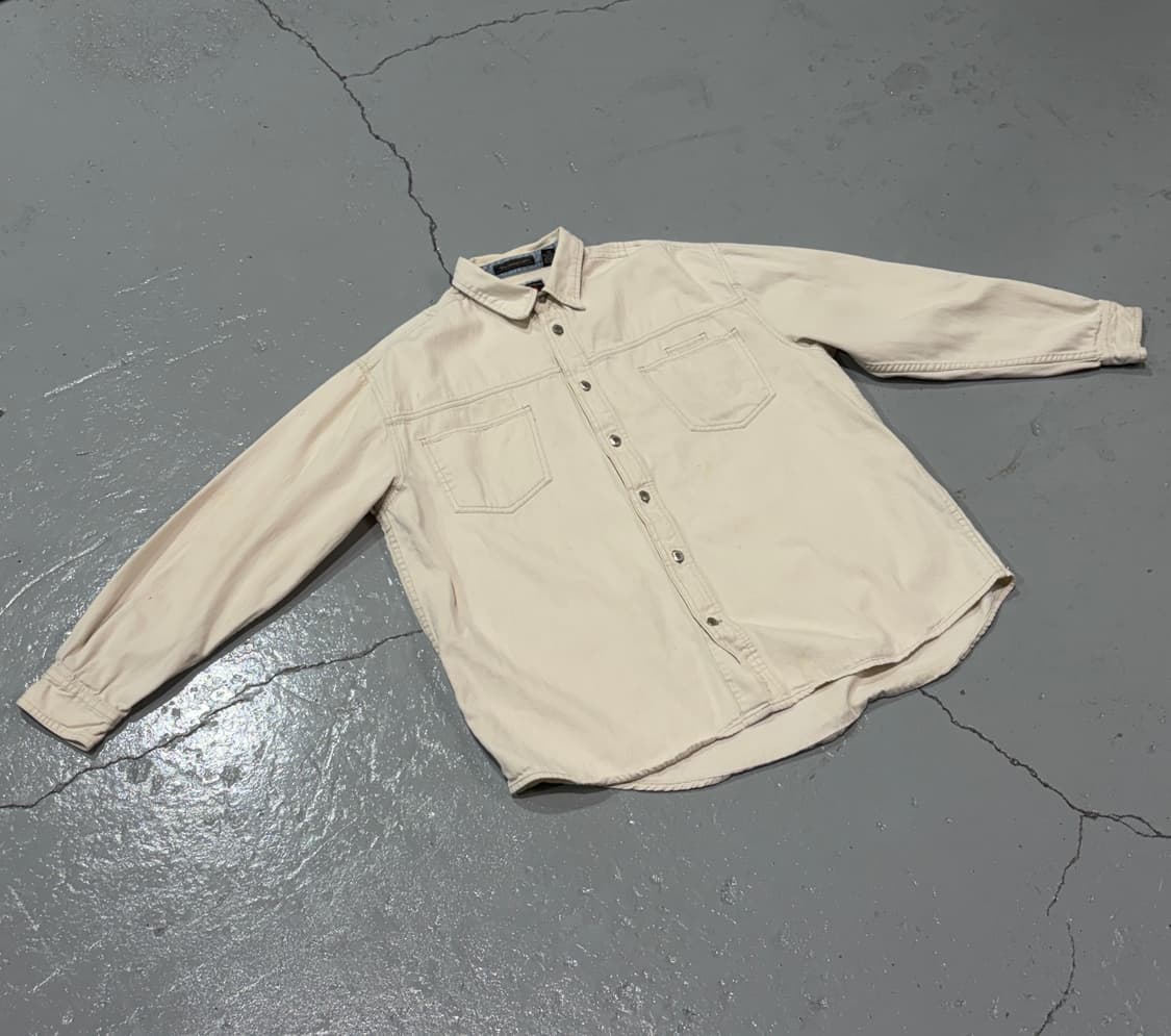 랭글러(Wrangler) HERO 빈티지 코튼 데님 화이트 셔츠 상품이미지1