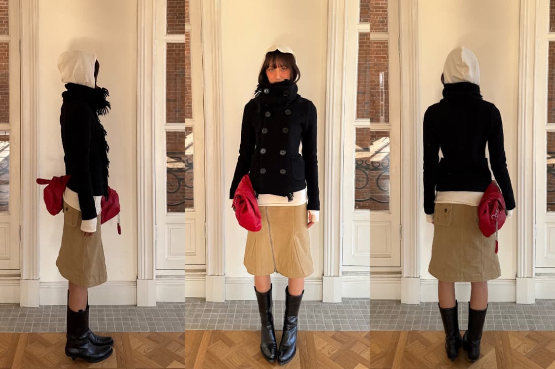  Andivogels fringe wool coat (size S) 상품이미지3