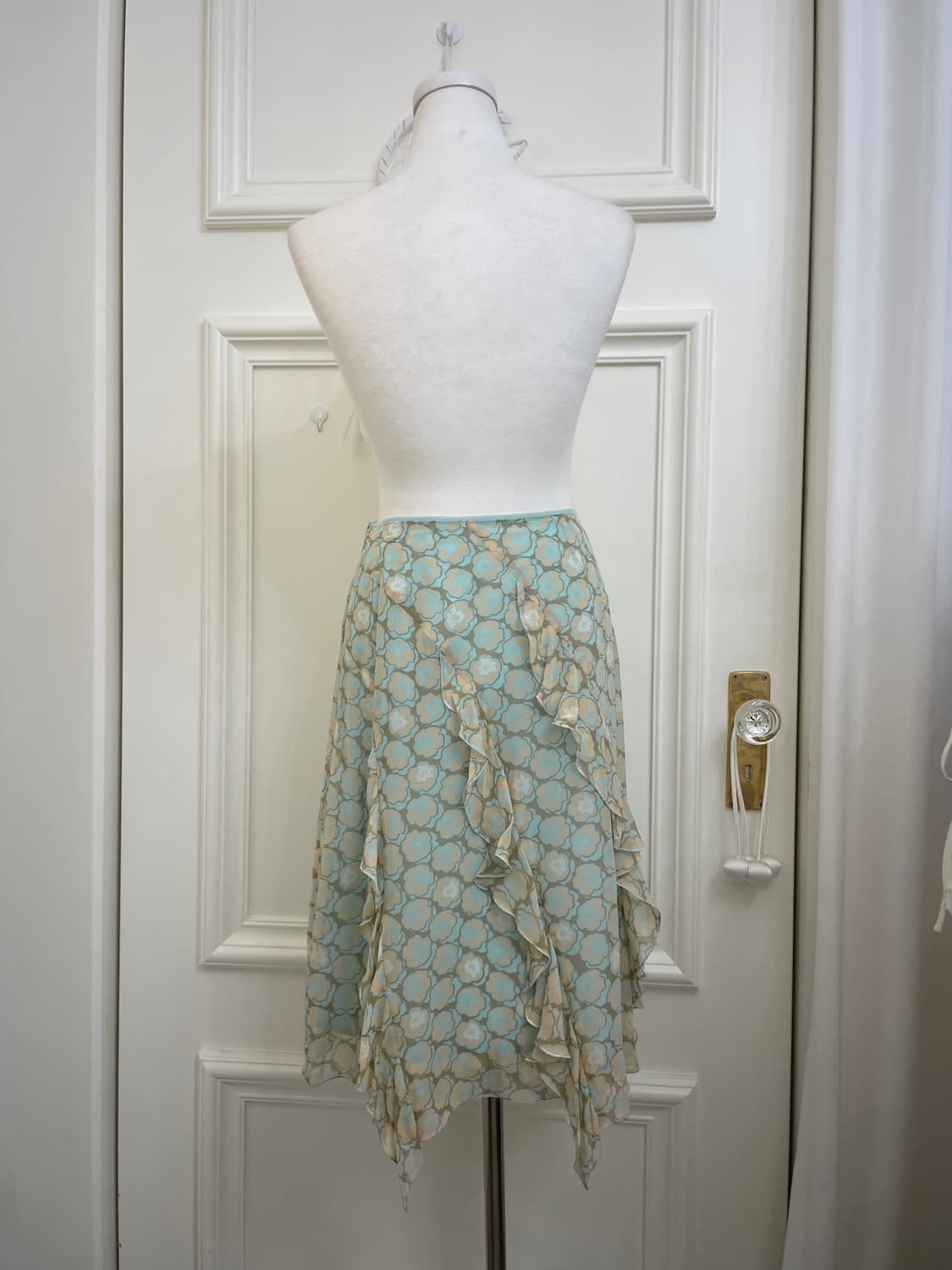 mint coral mix print ruffle skirt 상품이미지3