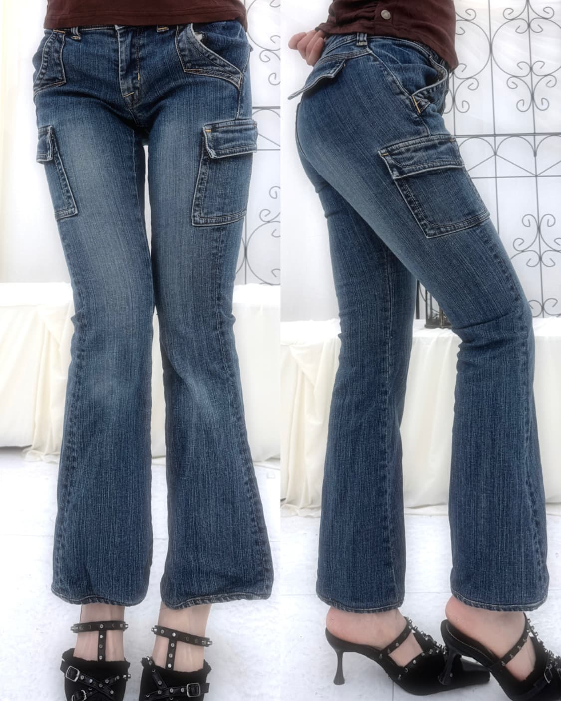 y2k 카고 포켓 플레어 데님 상품이미지5