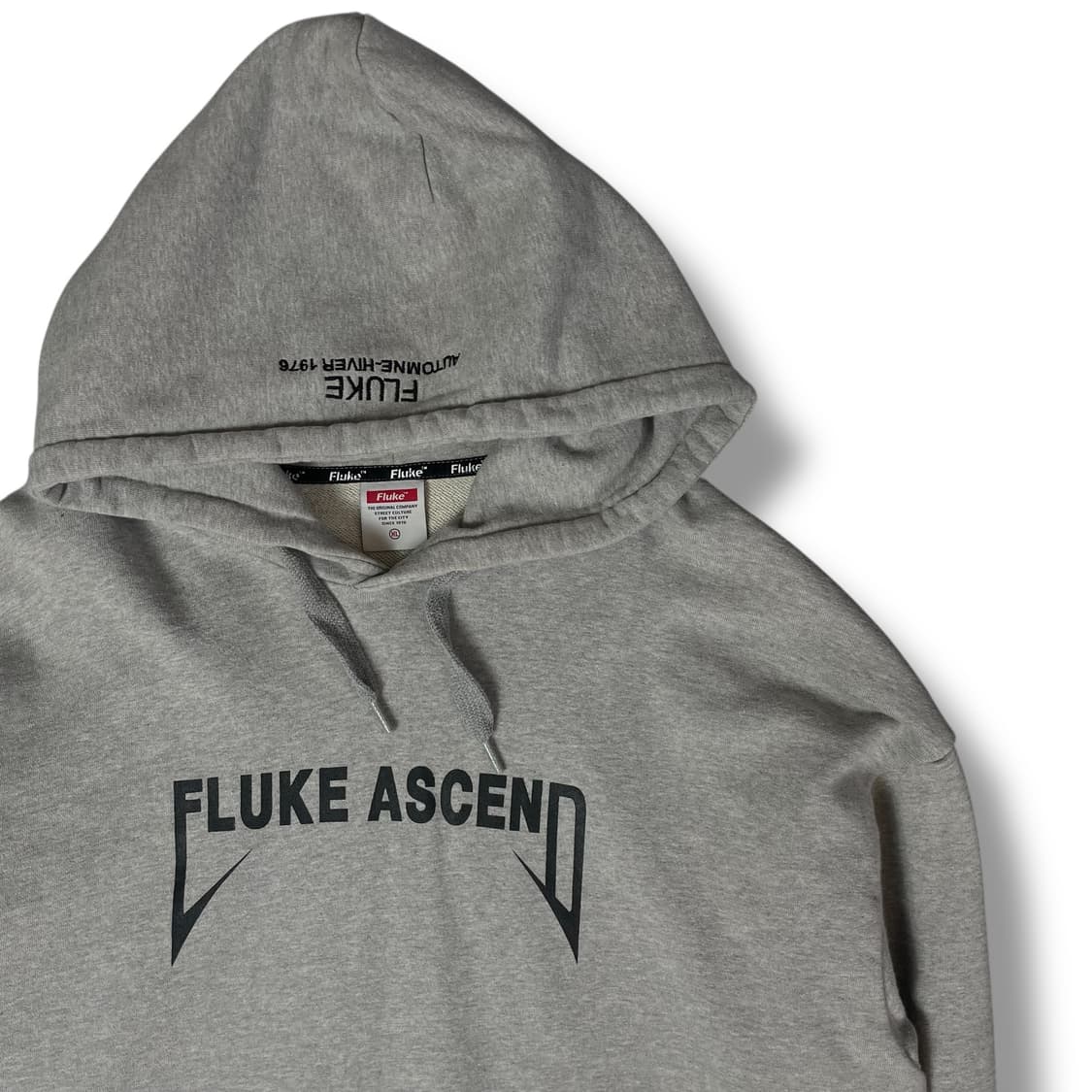 플루크미션 시그니쳐 빅 로고 그레이 후드티 XL 상품이미지3