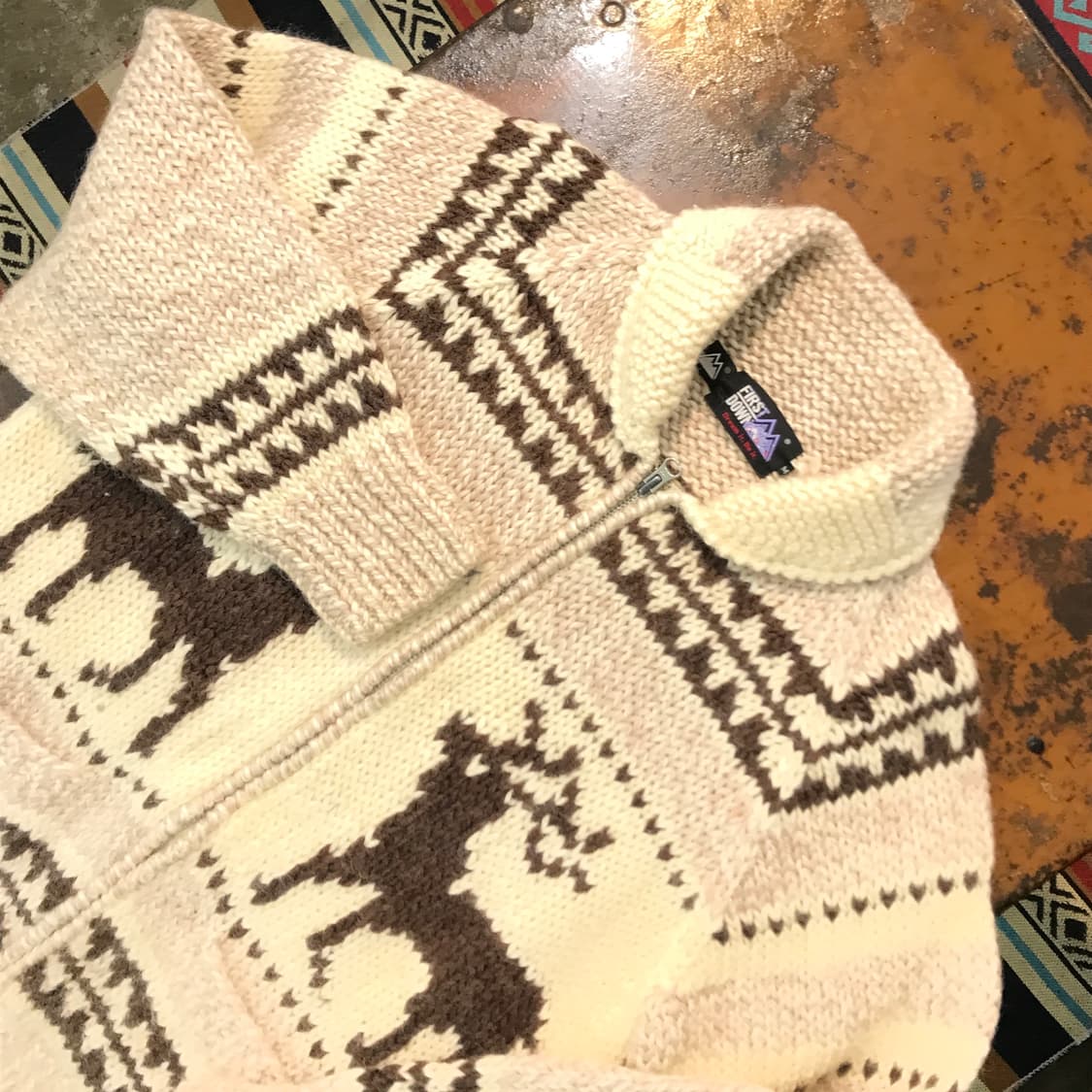 퍼스트다운 노르딕 패턴 퓨어울 집업 코위찬 남성 102 여성 프리사이즈 상품이미지2