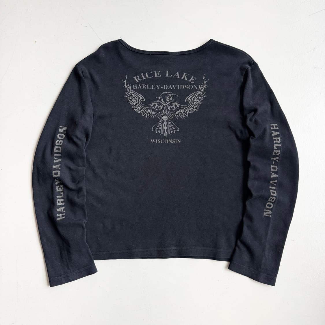 할리데이비슨 00s 롱혼 스컬 롱슬리브 블랙 상품이미지3