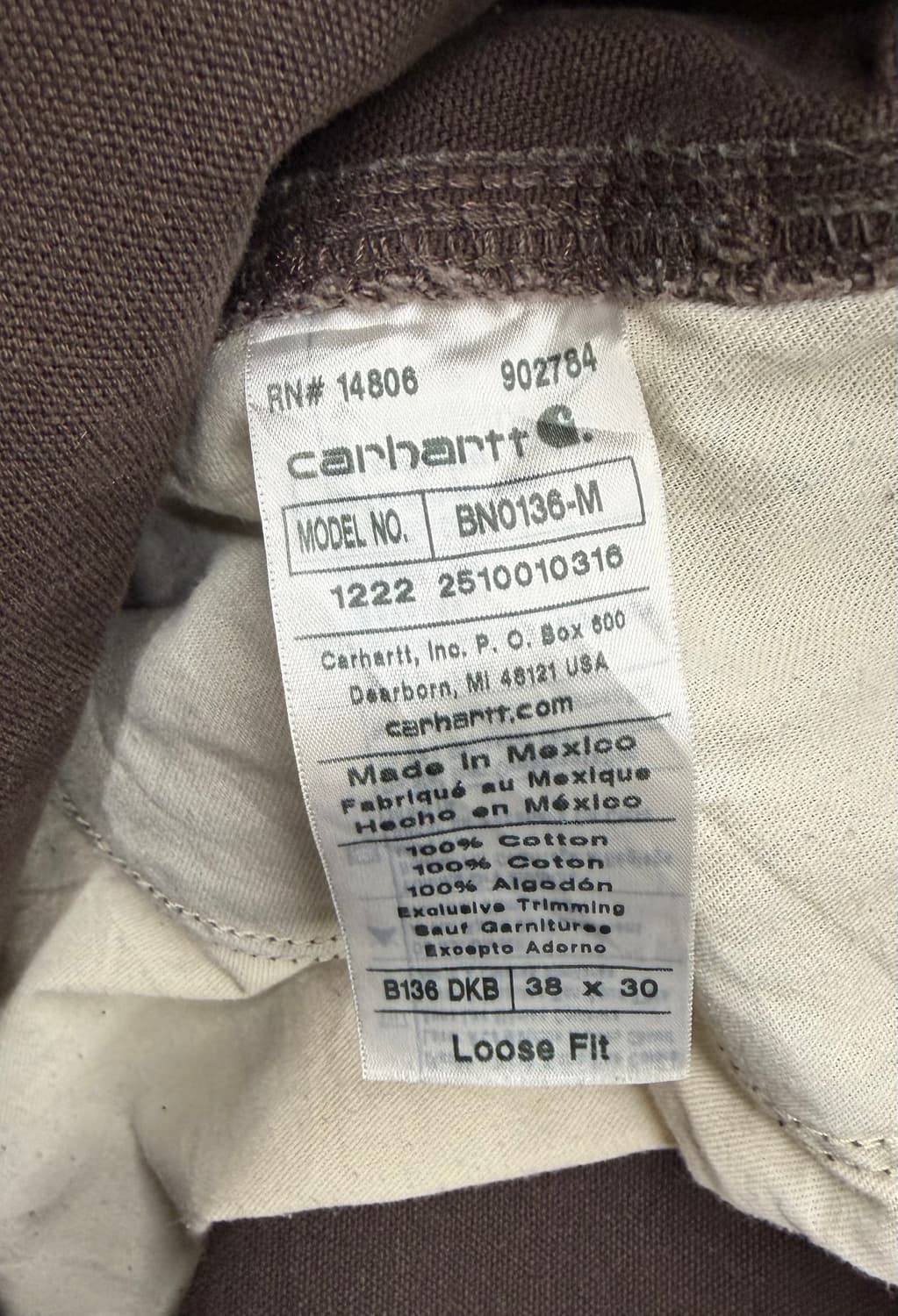 20s 칼하트 dkb 브라운 더블니 워크 팬츠 상품이미지7