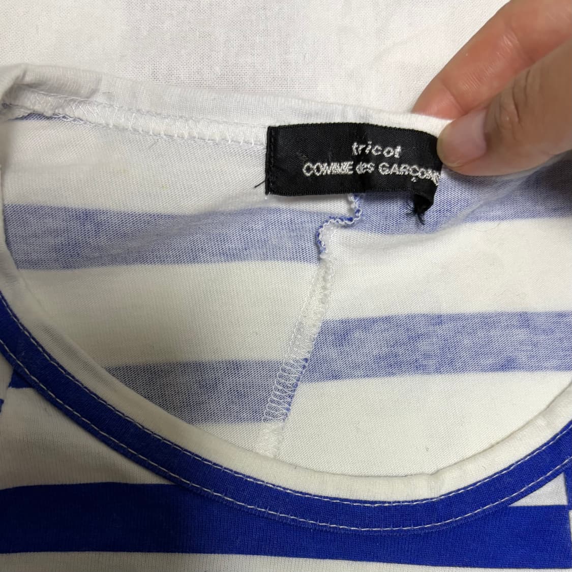 S)tricot Comme des Garçons 비대칭 스트라이프 반팔 상품이미지6