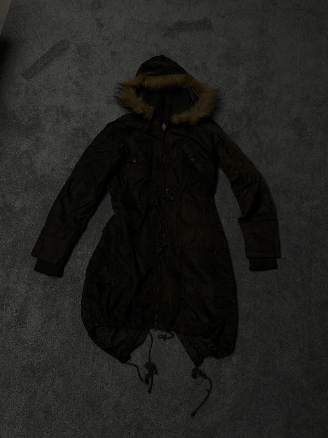 Vintage 00's punk fishtail fur hood  상품이미지1