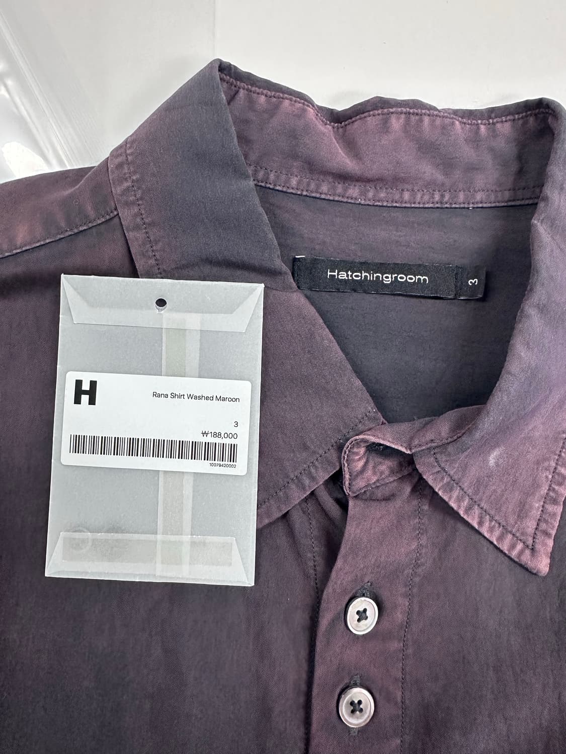 [3] 해칭룸 rana shirt washed maroon 상품이미지5