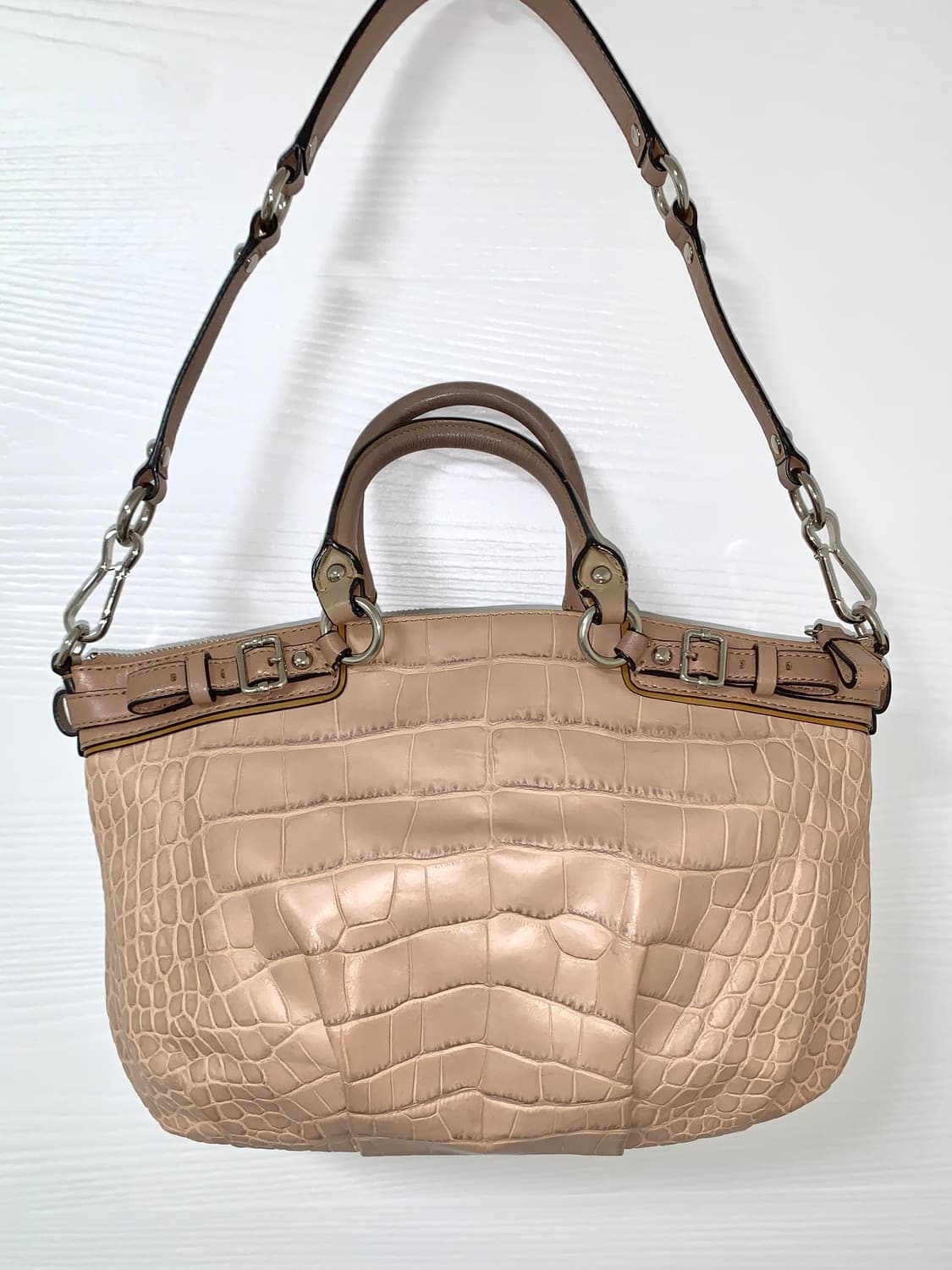 Coach alligator begie pink shoulder bag 상품이미지4