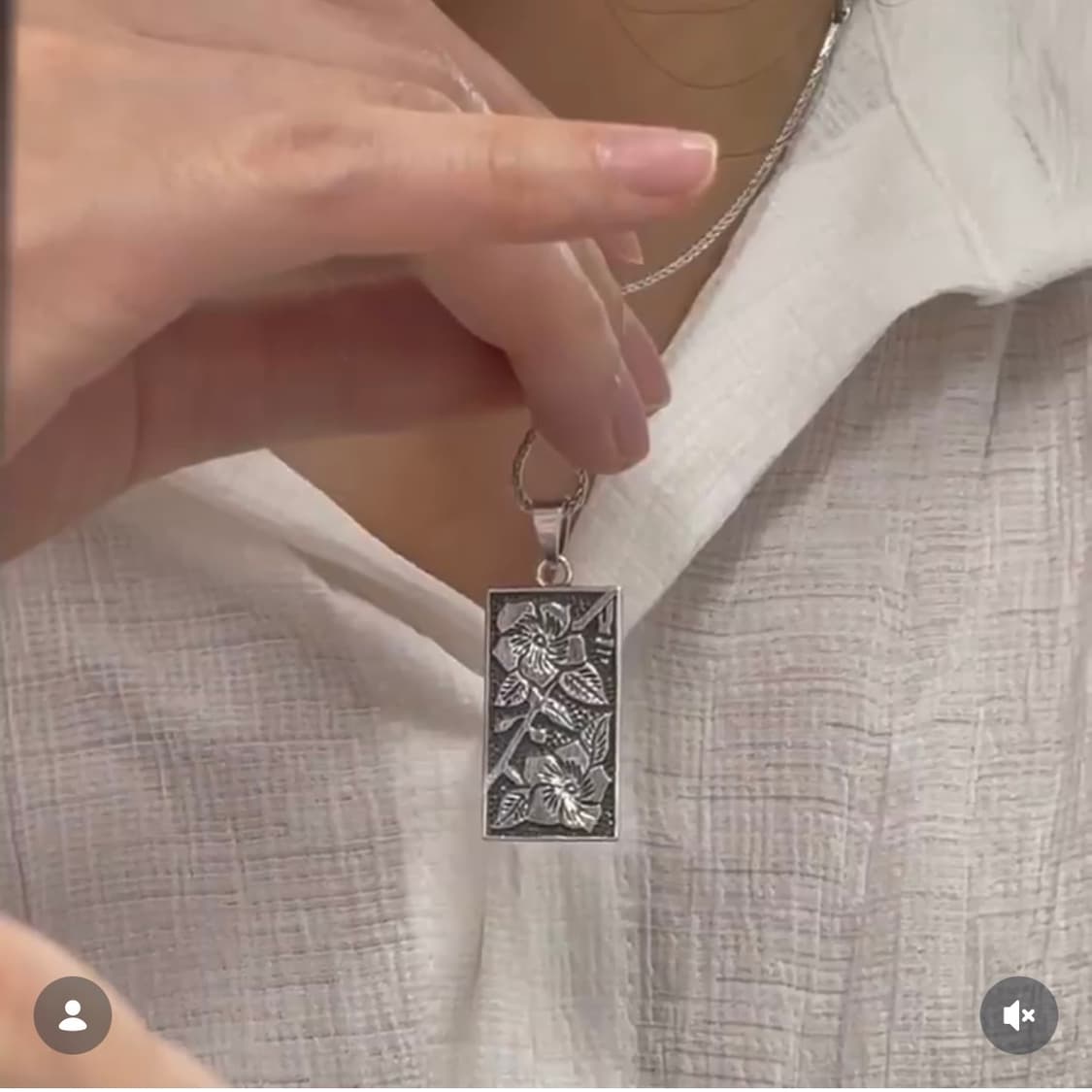 모멘텔 lotus necklace 연꽃 목걸이(silver) 상품이미지3